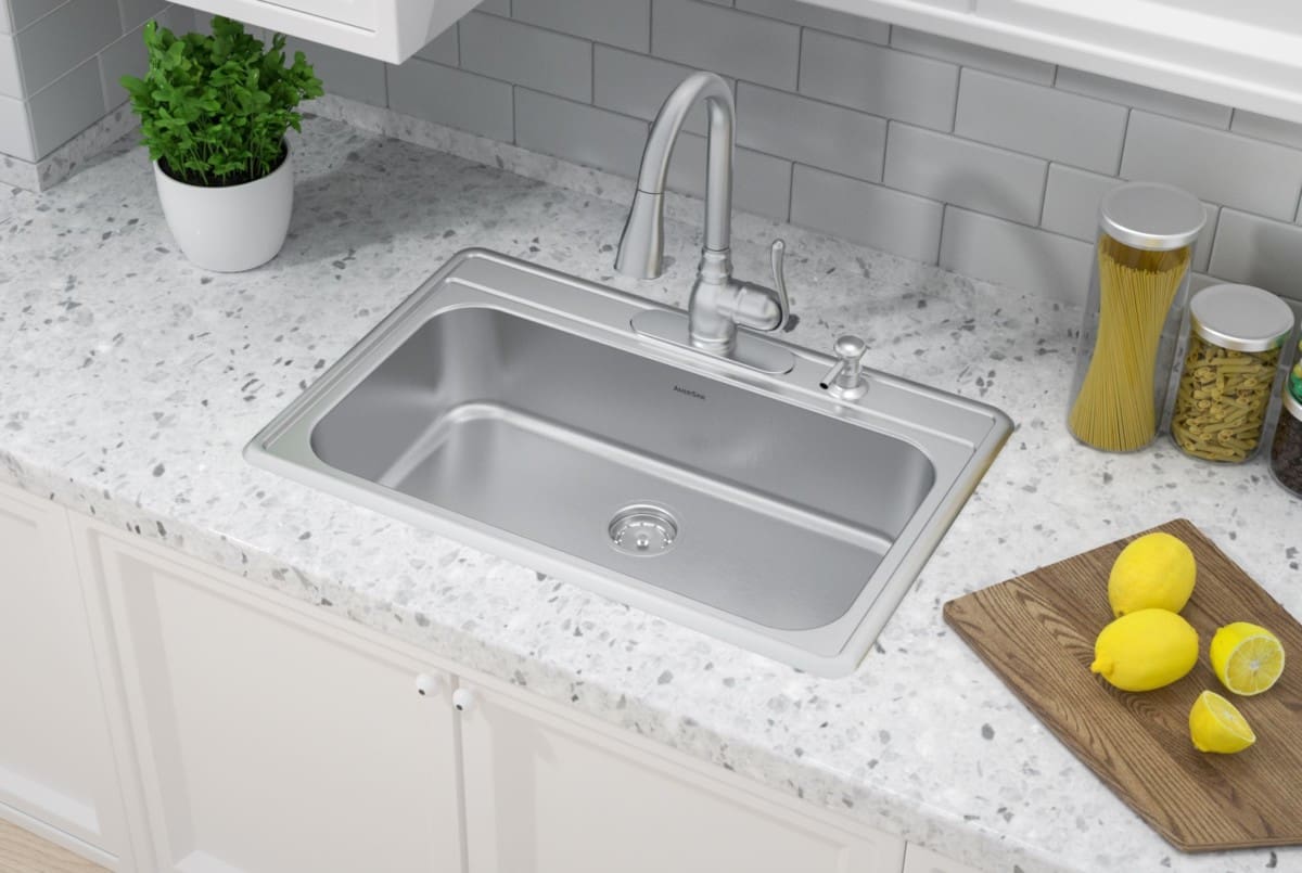 top mount kitchen sink 15 inches single bowl